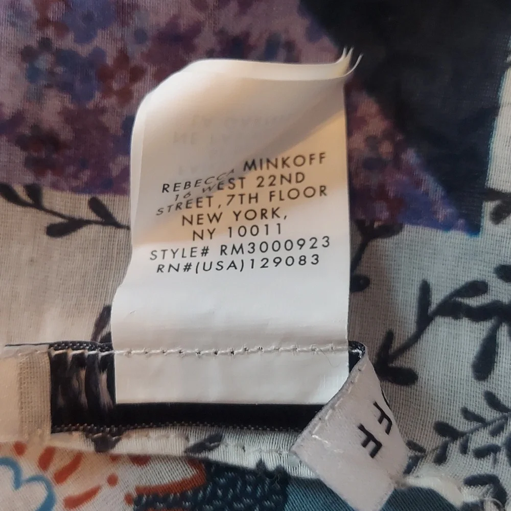 * Rebecca Minkoff Blue Multi-Pattern Lightweight Cotton Silk Square 30X30 Scarf